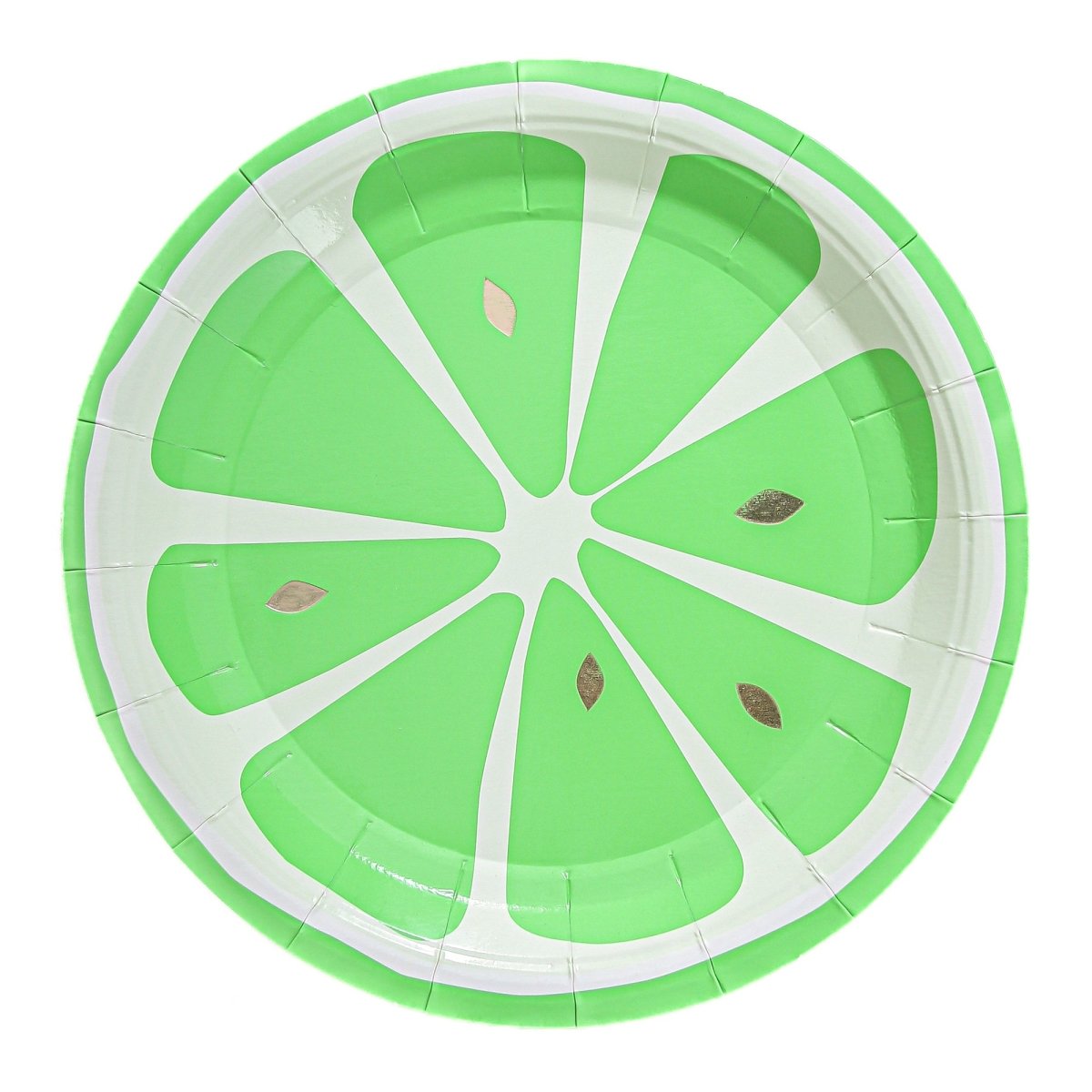 YIWU SANDY PAPER PRODUCTS CO., LTD Everyday Entertaining Lime Party Large Round Lunch Paper Plates, 9 Inches, 8 Count 810120712642
