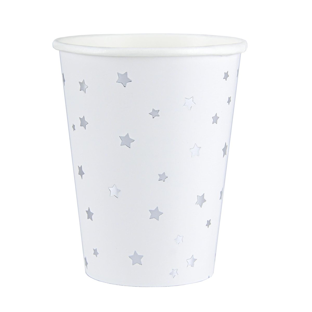 YIWU SANDY PAPER PRODUCTS CO., LTD Everyday Entertaining Little Stars Paper Cups, Silver, 9 oz, 8 Count 810120713083