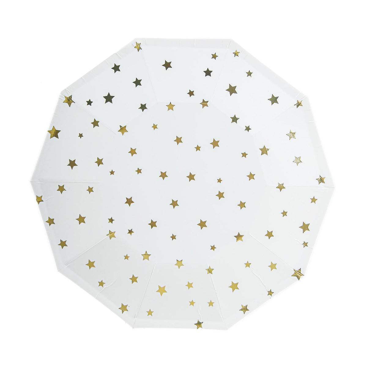 YIWU SANDY PAPER PRODUCTS CO., LTD Everyday Entertaining Little Stars Small Decagon Dessert Paper Plates, Gold, 7 Inches, 8 Count 810120713144