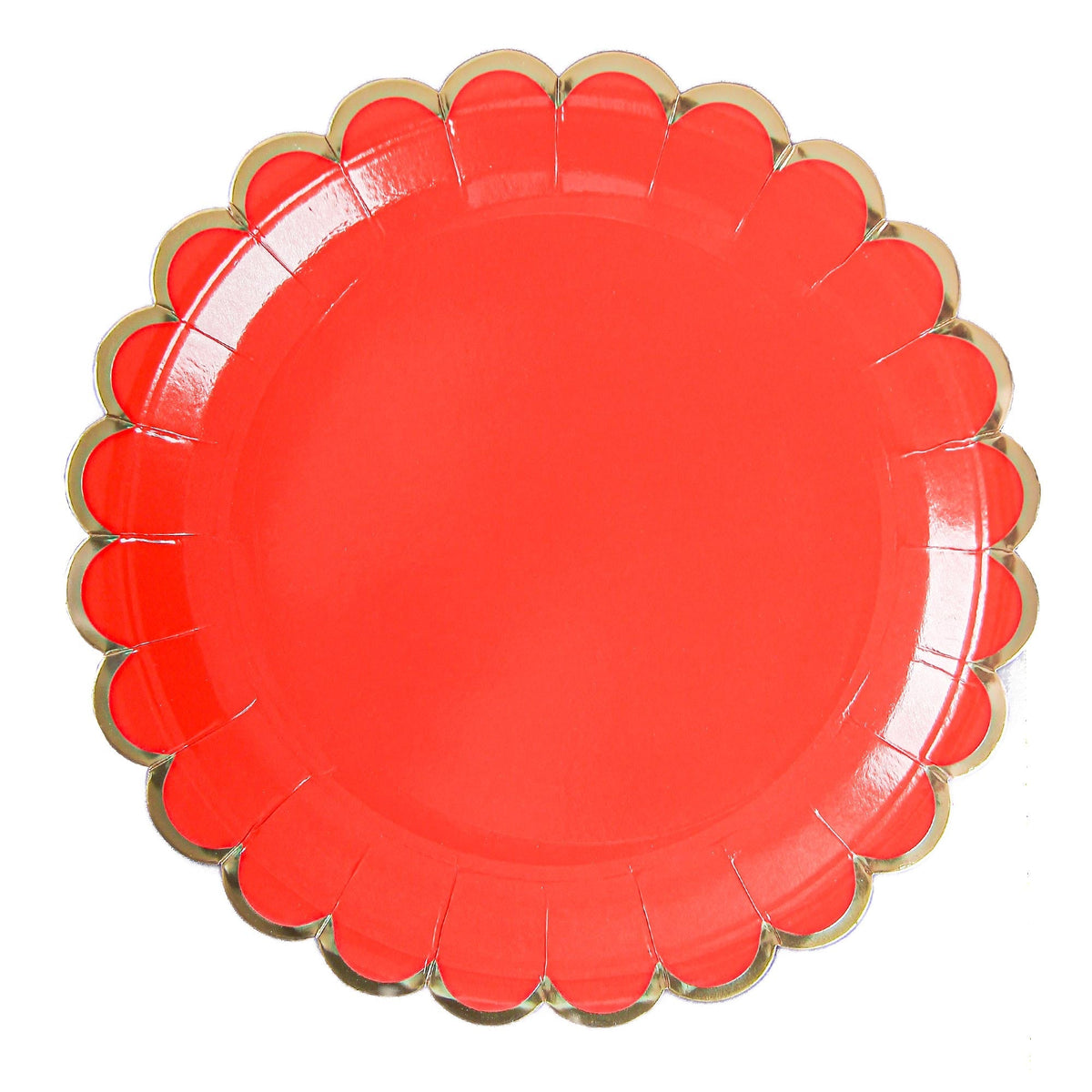 YIWU SANDY PAPER PRODUCTS CO., LTD Everyday Entertaining Red Flower Edge Large Lunch Paper Plates, 9 Inches, 8 Count