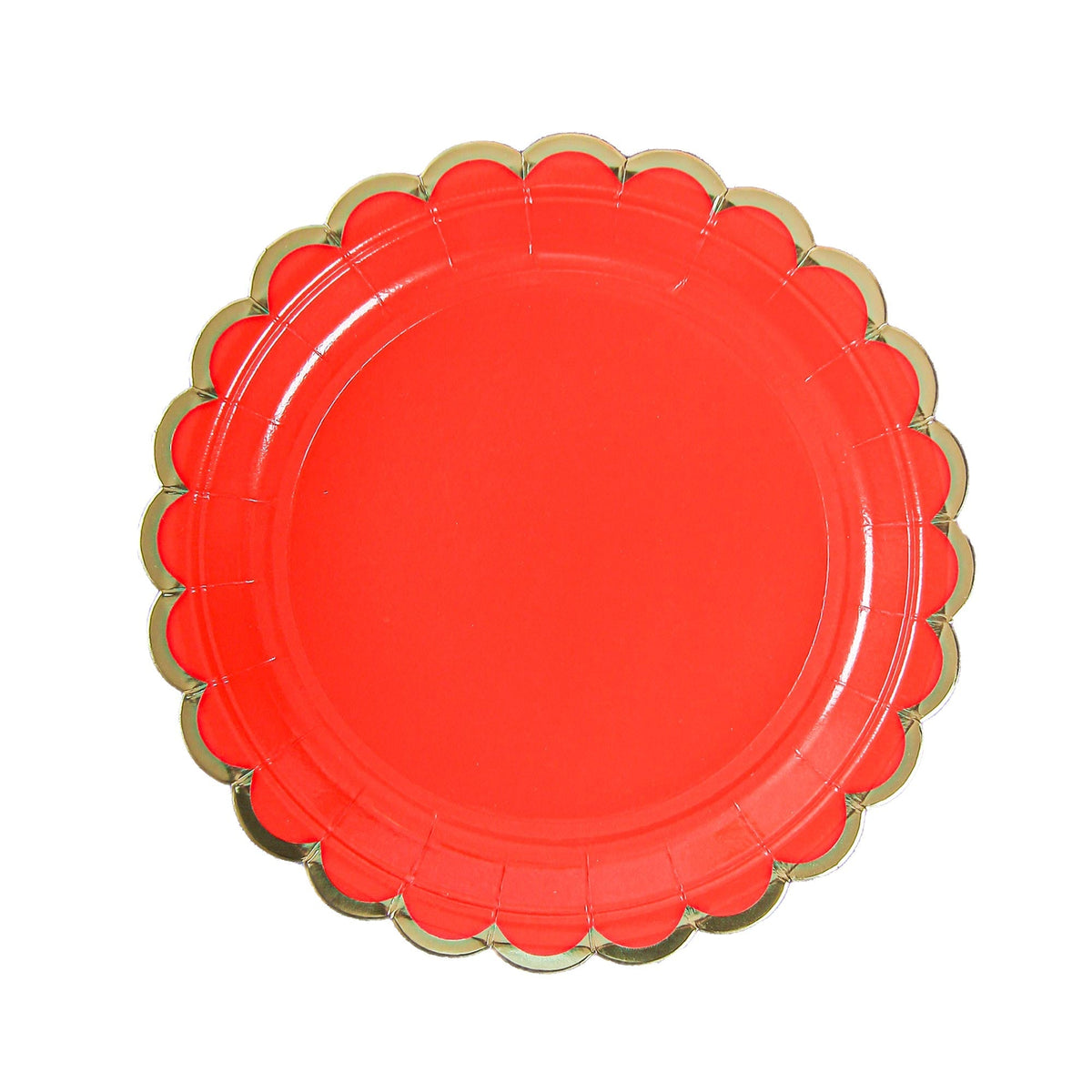 YIWU SANDY PAPER PRODUCTS CO., LTD Everyday Entertaining Red Flower Edge Small Dessert Paper Plates, 7 Inches, 8 Count