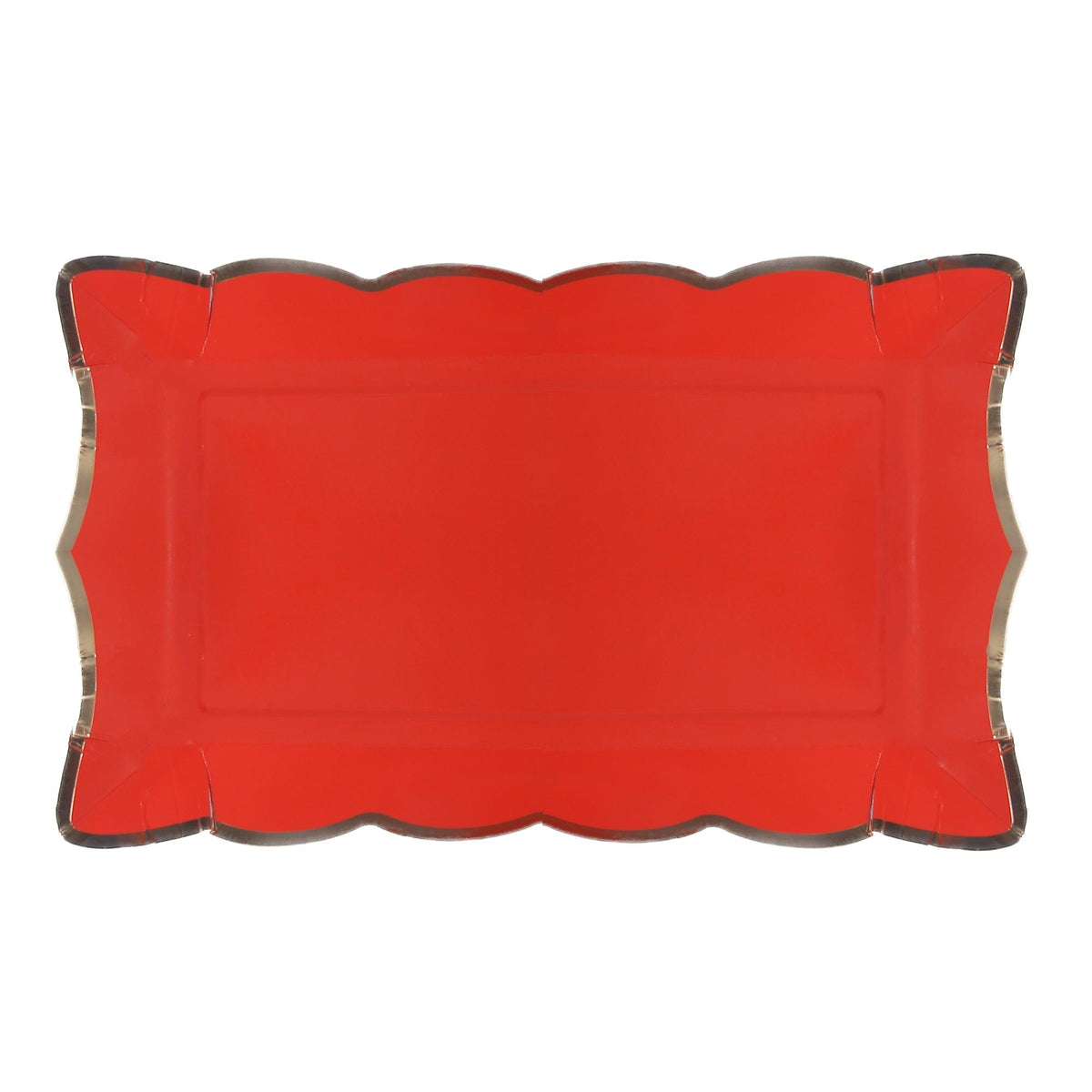 YIWU SANDY PAPER PRODUCTS CO., LTD Everyday Entertaining Red Rectangular Trays, 9 Inches, 4 Count