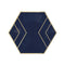 YIWU SANDY PAPER PRODUCTS CO., LTD Everyday Entertaining Small Hexagon Shaped Dessert Paper Plates, Navy Blue and Gold, 7 Inches, 8 Count 810120711928