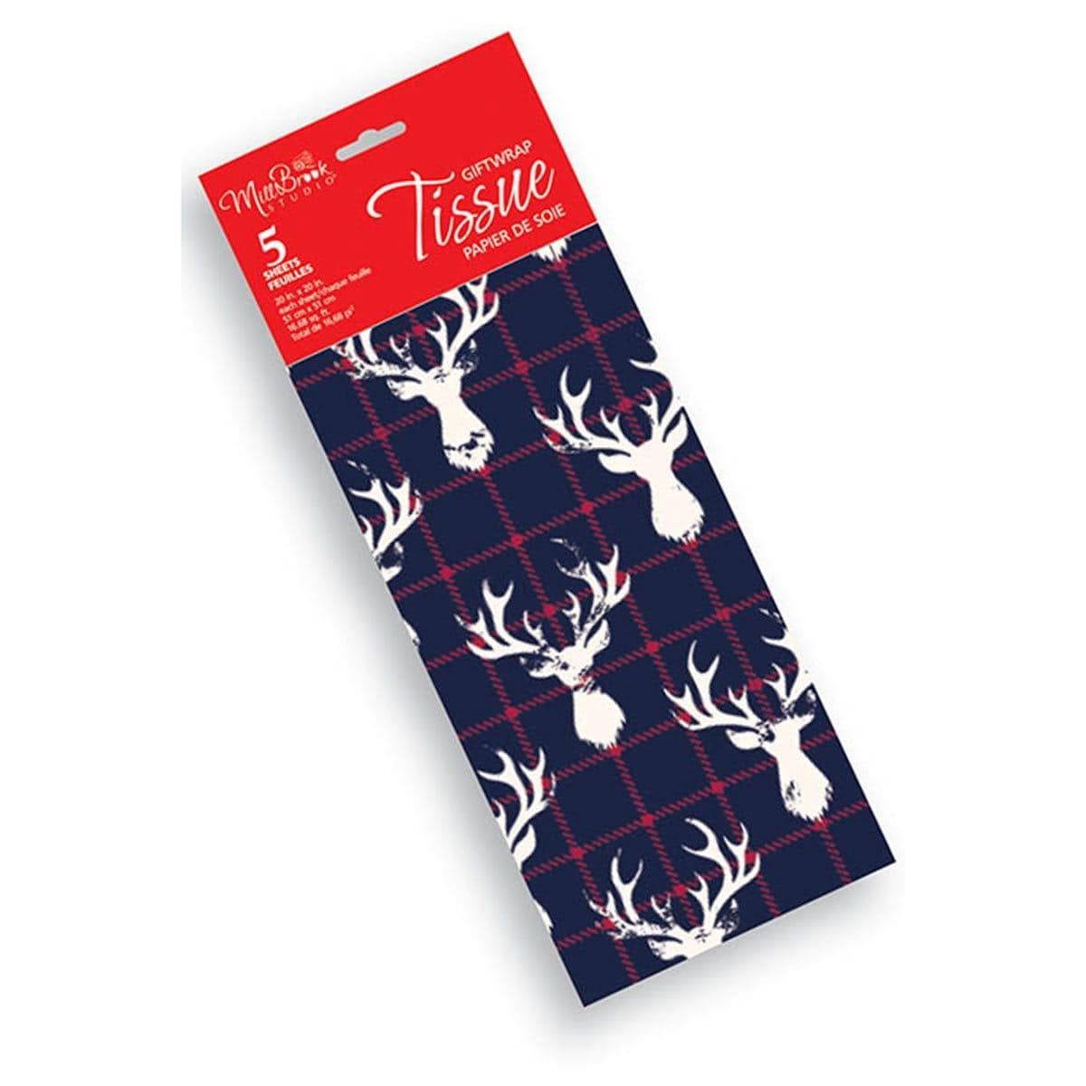 Buy Christmas Tissue Printed Deers 5/pkg sold at Party Expert