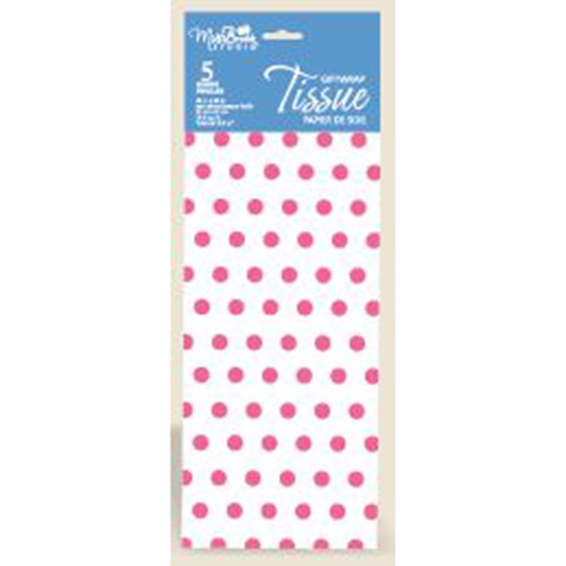 Buy Gift Wrap & Bags Premium Tissue Paper - White With Pink Dots 6/pkg sold at Party Expert