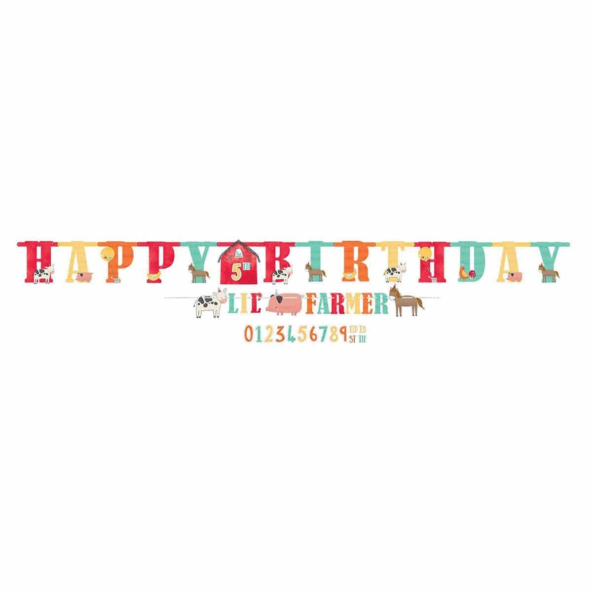 AMSCAN CA 1st Birthday Barnyard Party Happy Birthday Banner Kit