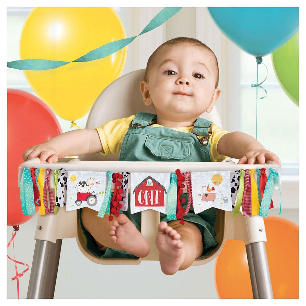 AMSCAN CA 1st Birthday Barnyard Party High Chair Decorations