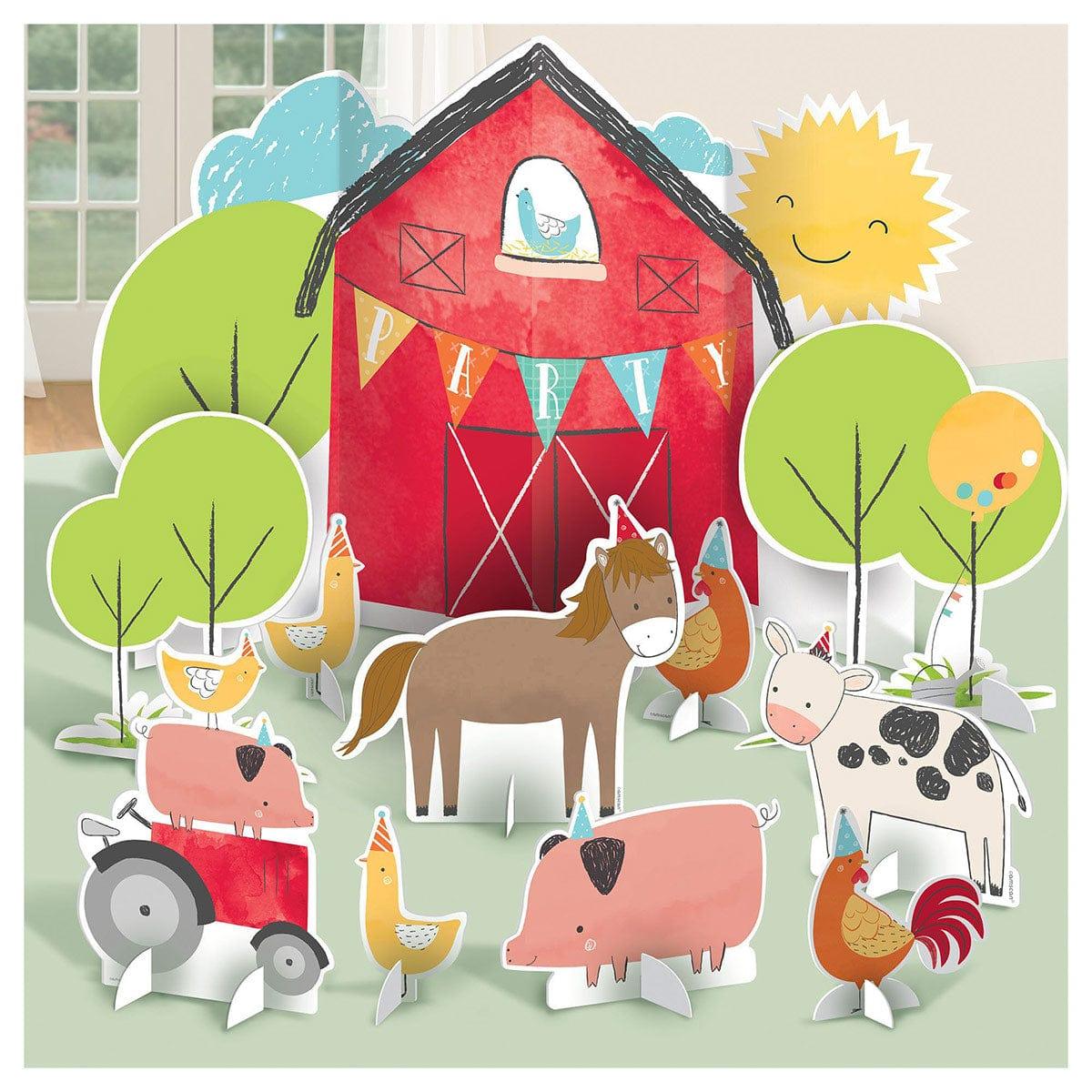 AMSCAN CA 1st Birthday Barnyard Party Table Decoration Kit