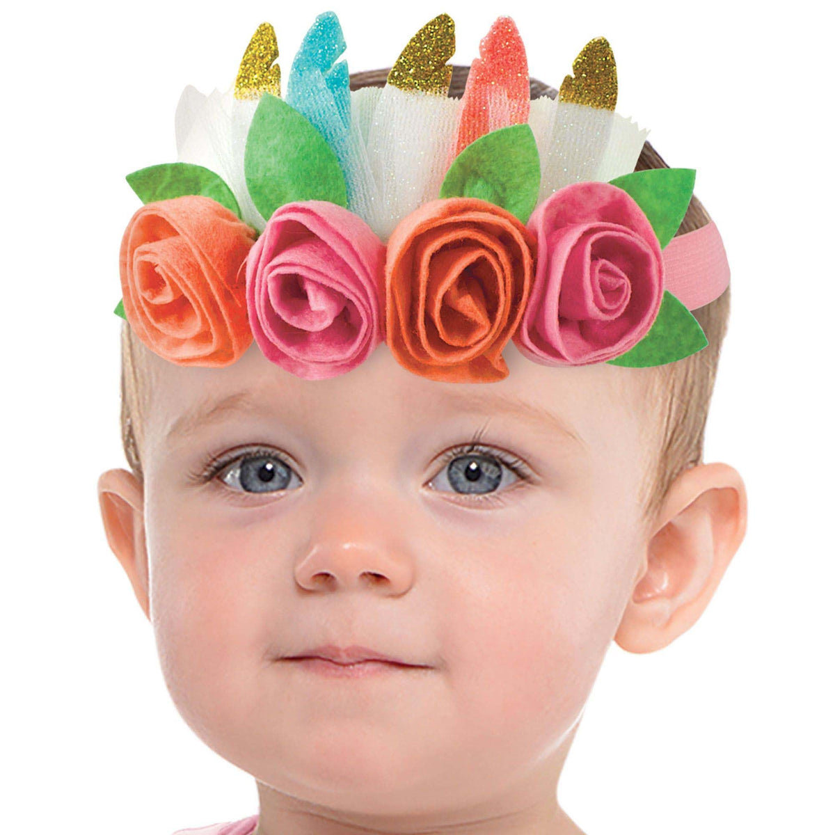 AMSCAN CA 1st Birthday Free Spirit Birthday Deluxe Elastic Headband, 17 Inches, 1 Count