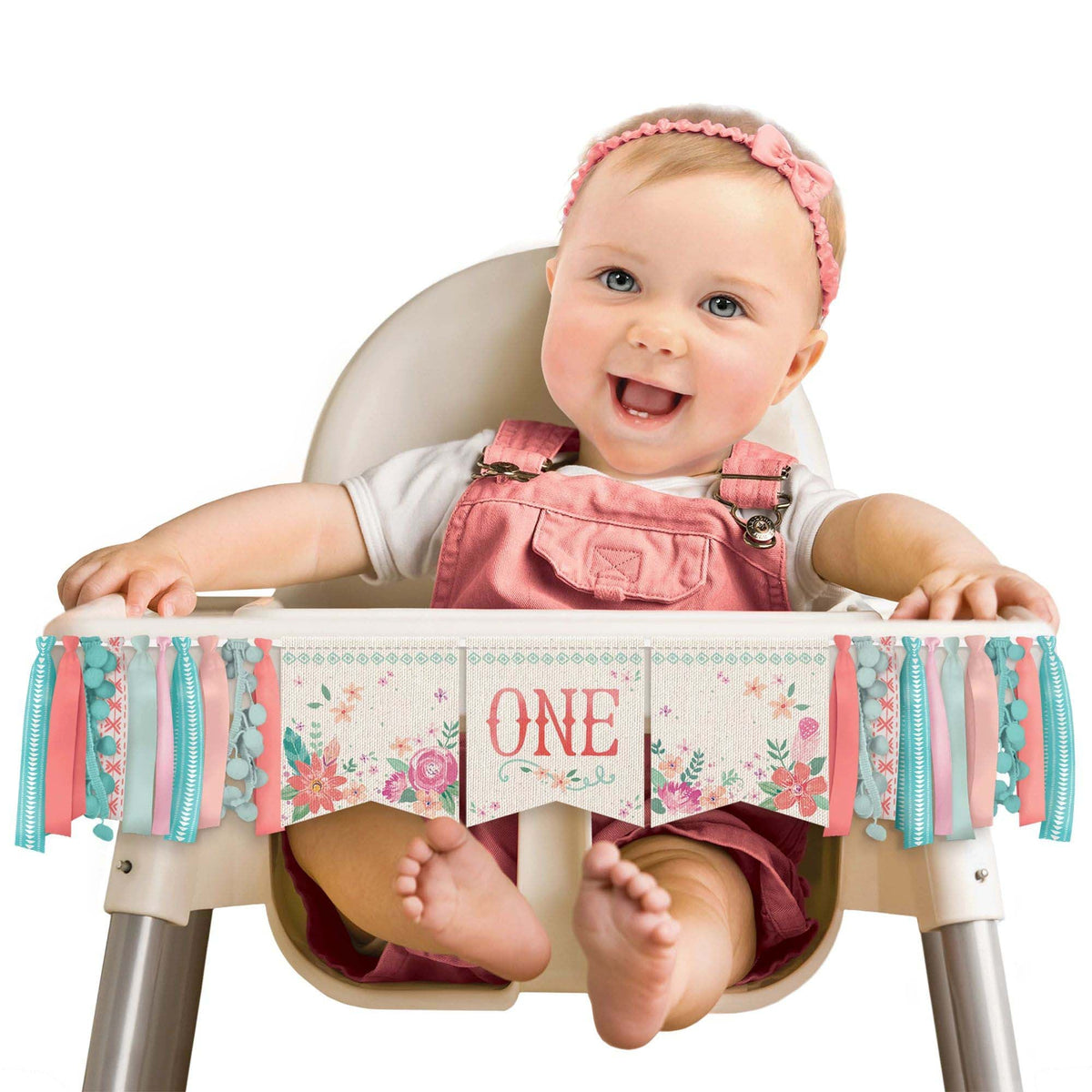AMSCAN CA 1st Birthday Free Spirit Birthday High Chair Decorating Kit, 38 pouces, 1 Count