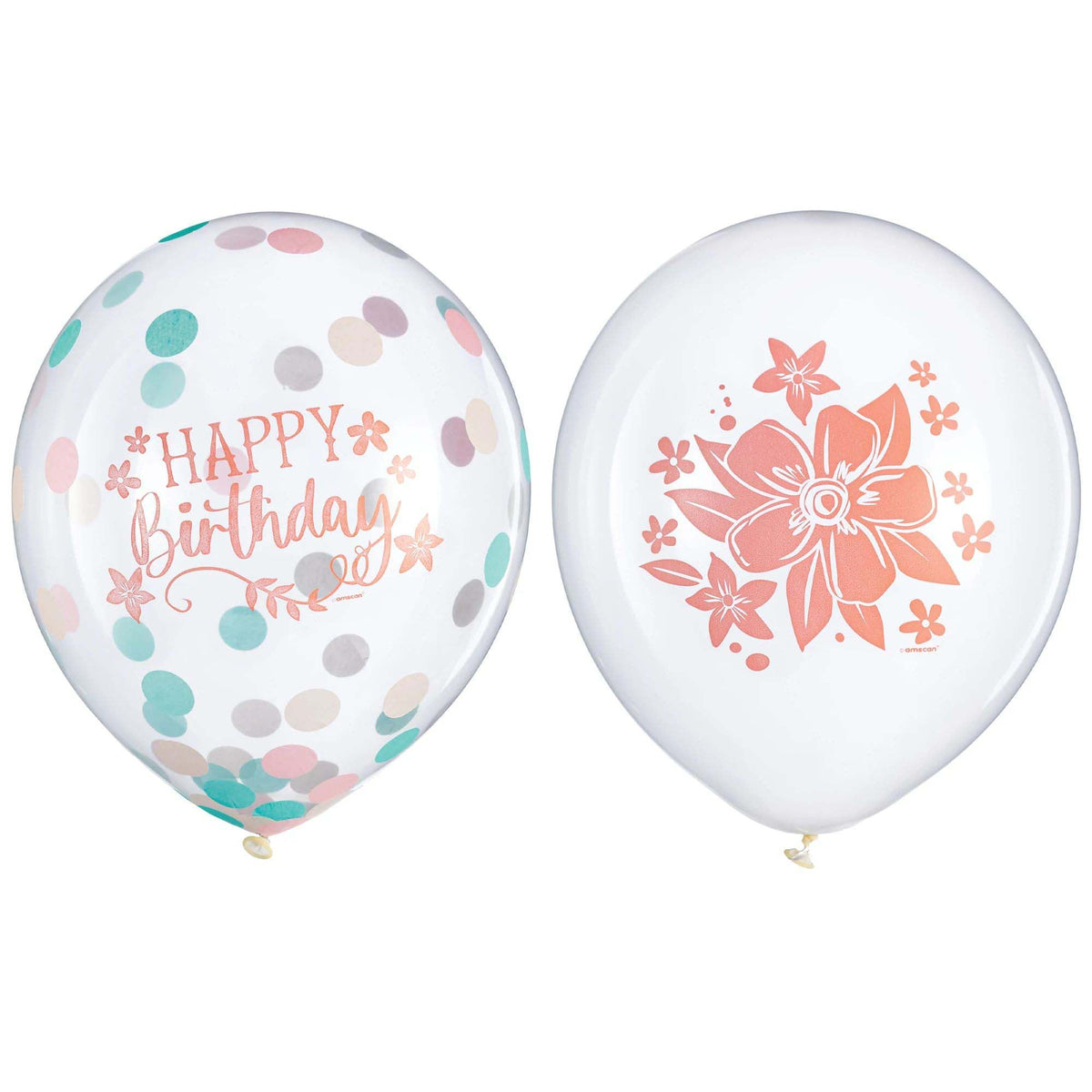 AMSCAN CA 1st Birthday Free Spirit Printed Latex Balloons with Confetti, 12 Inches, 6 Count