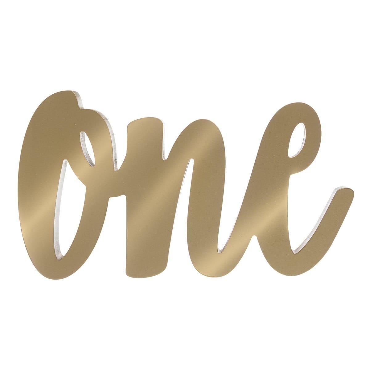 Gold One Standing Sign | Party Expert