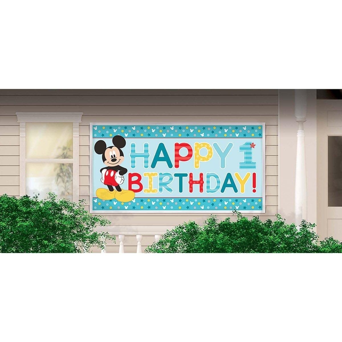 Buy 1st Birthday Mickey 1st Birthday - Banner 65 X 33.5 In. sold at Party Expert
