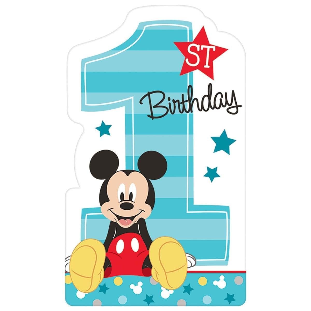 Buy 1st Birthday Mickey 1st Birthday - Invitations 8/pkg sold at Party Expert