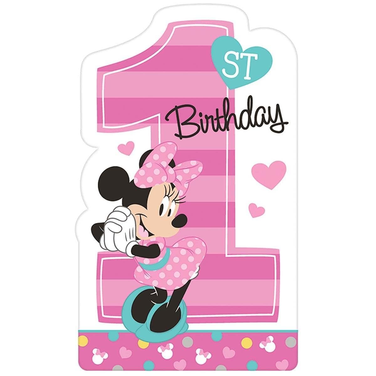 Buy 1st Birthday Minnie 1st Birthday - Invitations 8/pkg sold at Party Expert