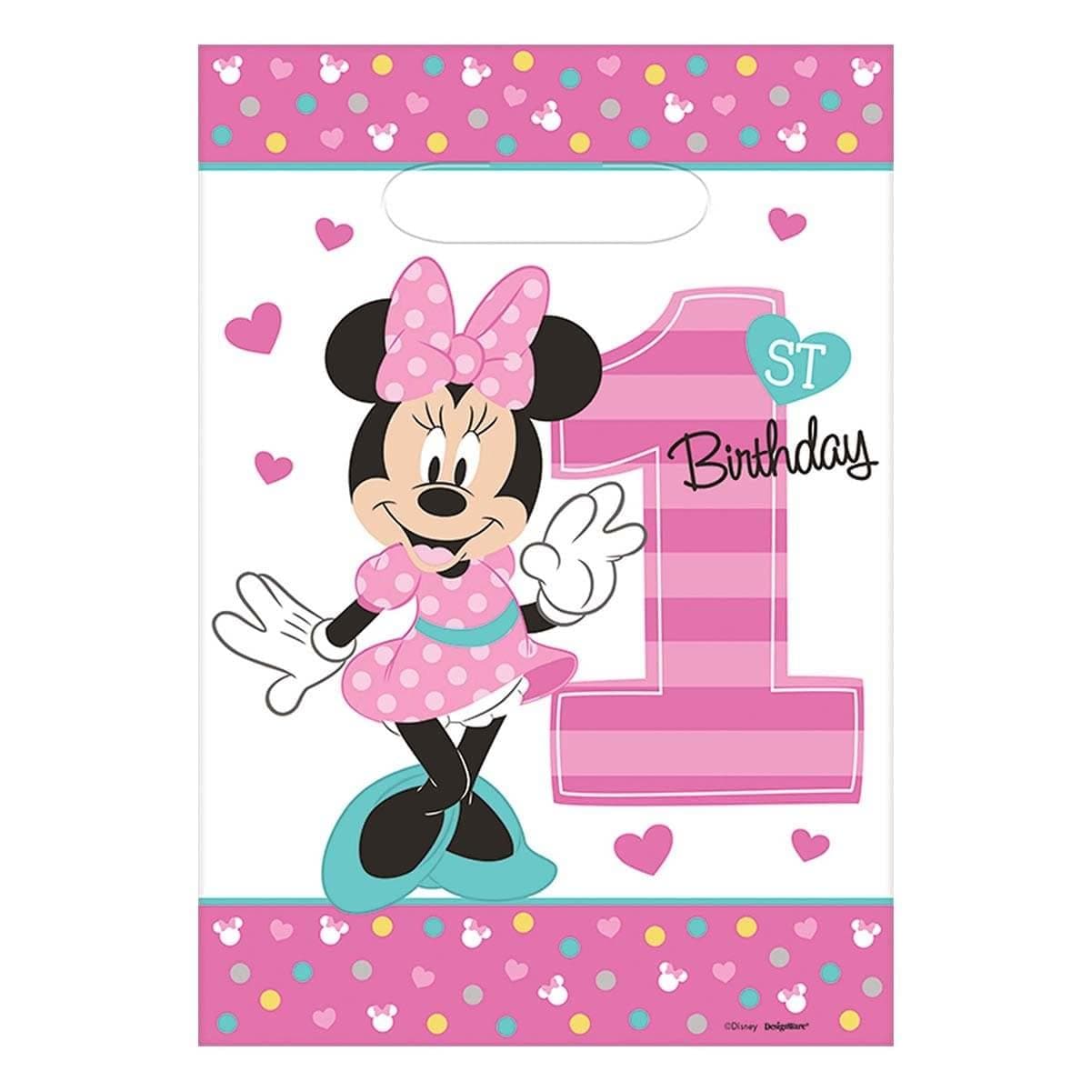 Buy 1st Birthday Minnie 1st Birthday - Loot Bags 8/pkg sold at Party Expert