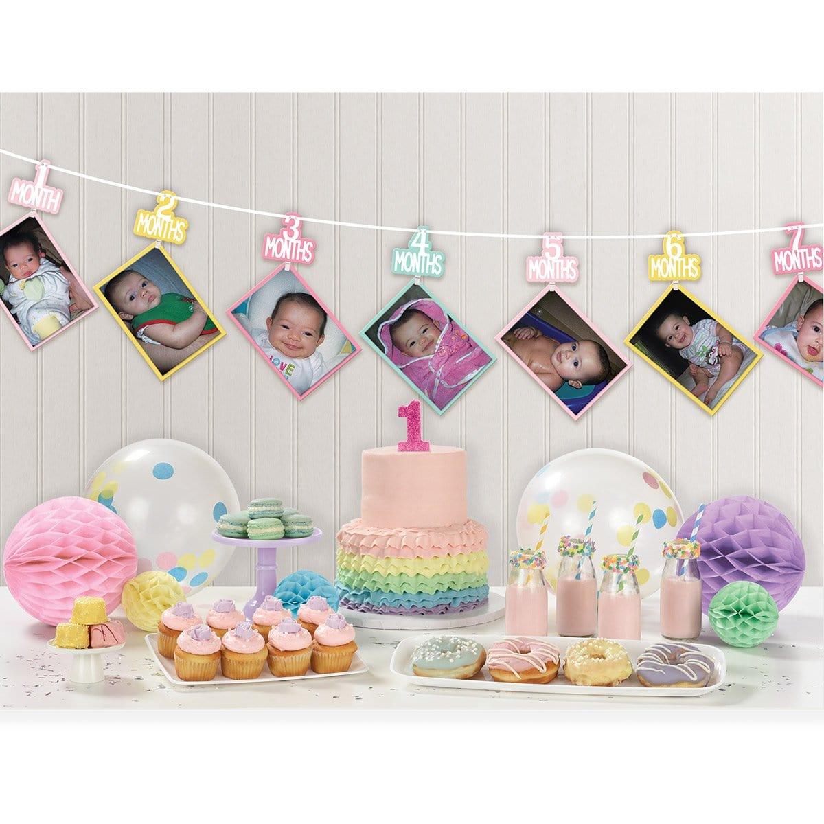 Buy 1st Birthday Pink Photo Garland sold at Party Expert