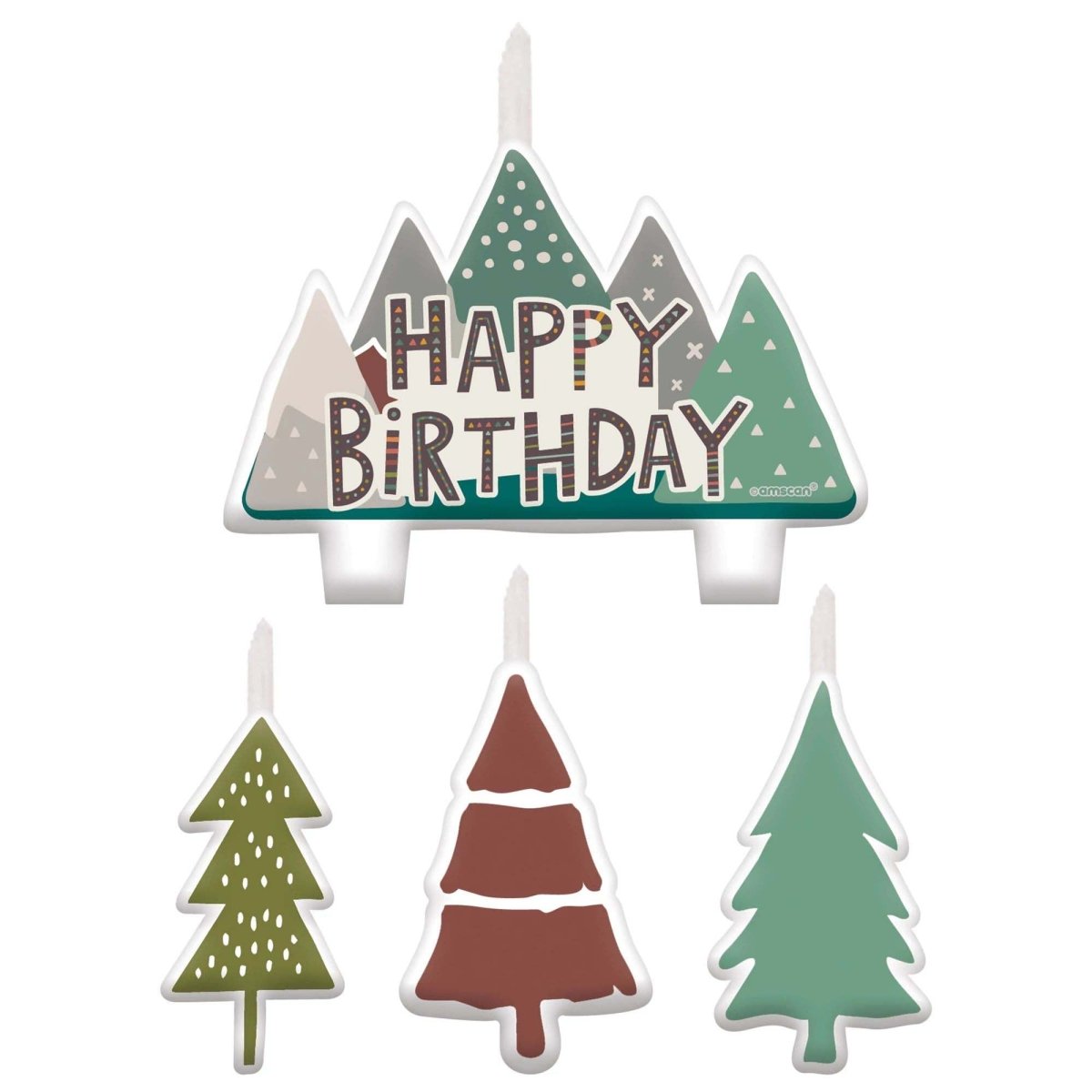 AMSCAN CA 1st Birthday Wilderness Birthday Candle Set, 4 Count