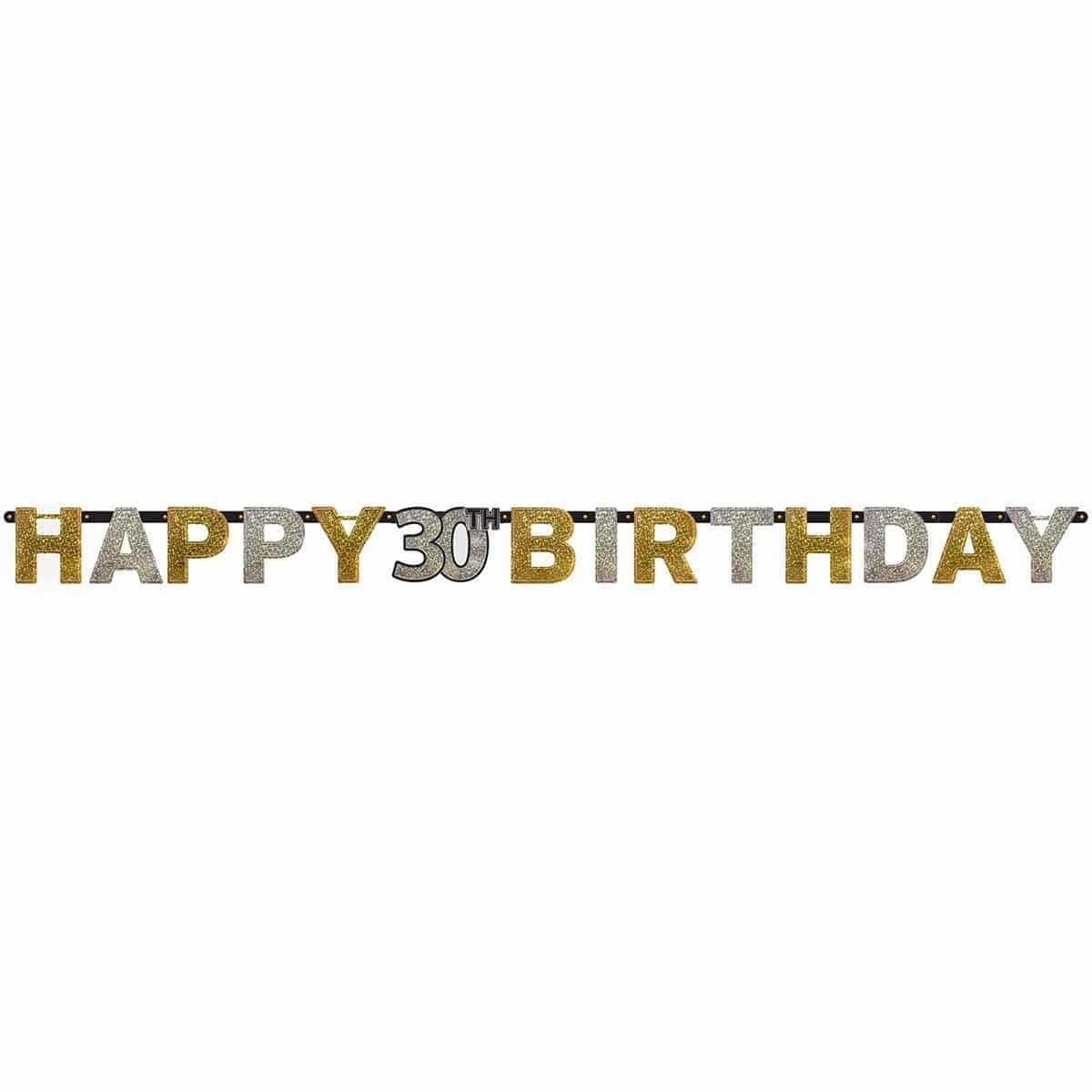 Buy Age Specific Birthday 30th Sparkling Celeb - Letter Banner 7ft sold at Party Expert