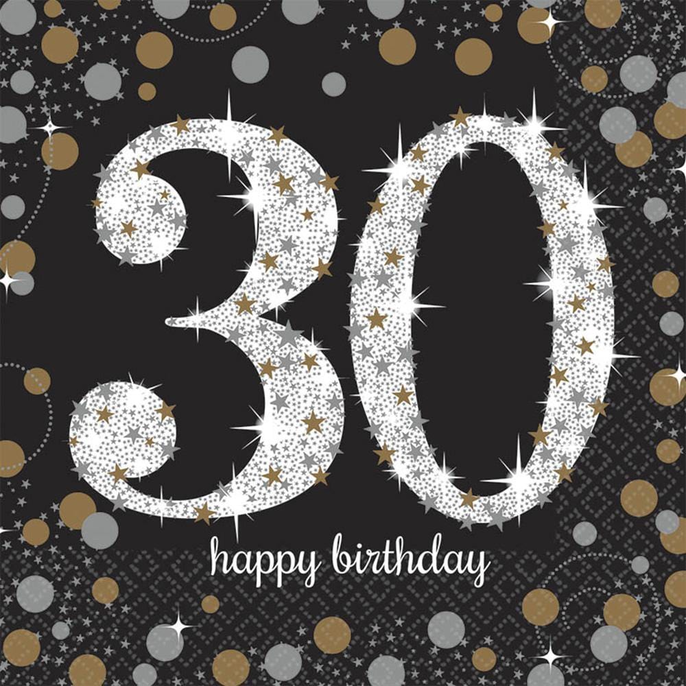 Buy Age Specific Birthday 30th Sparkling Celeb - Luncheon Napkins 16/pkg. sold at Party Expert