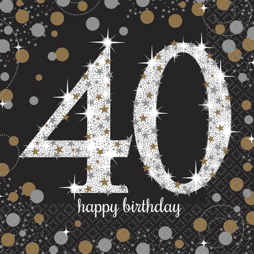 Buy Age Specific Birthday 40th Sparkling Celeb - Luncheon Napkins 16/pkg. sold at Party Expert