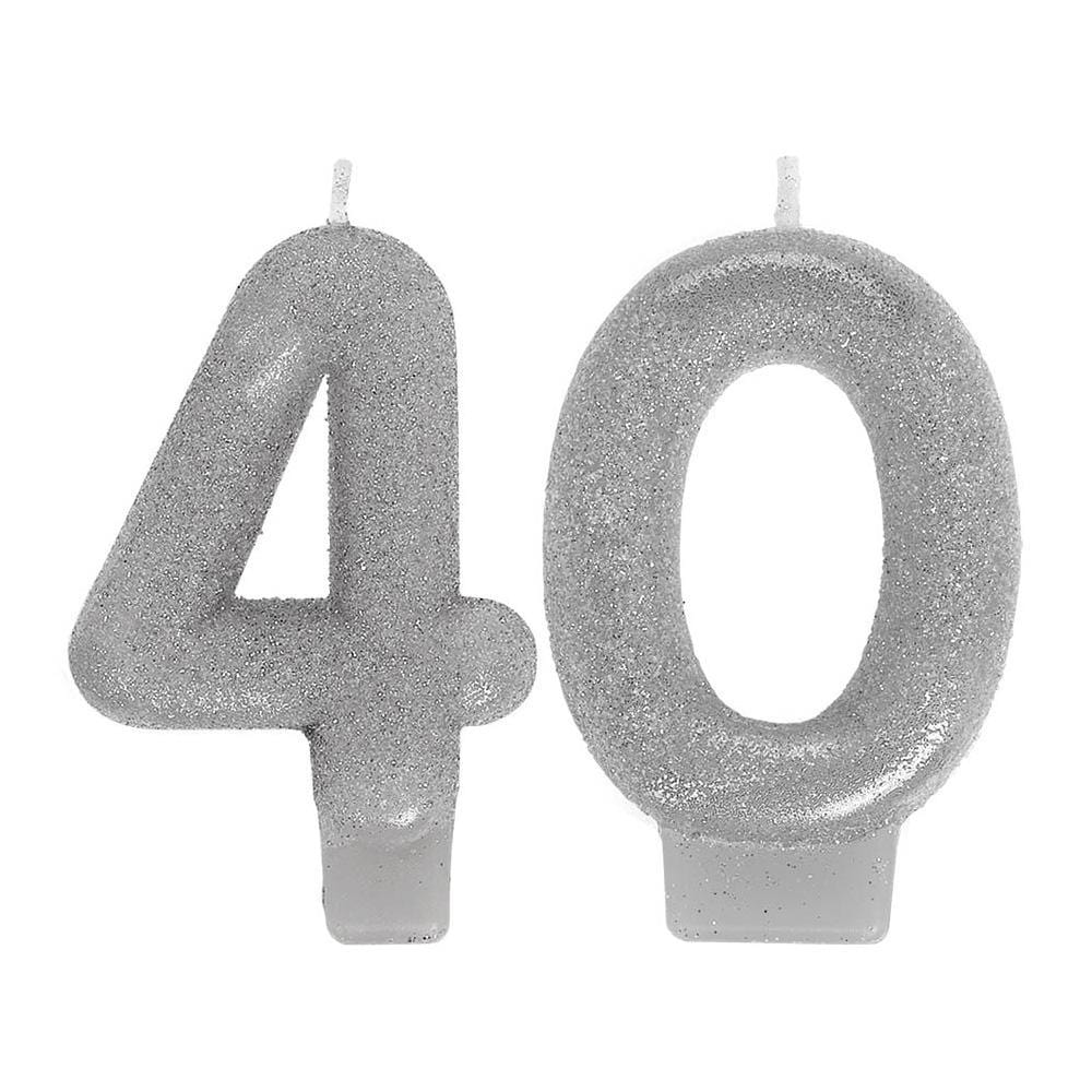 Buy Age Specific Birthday 40th Sparkling Celeb - Numeral Candles sold at Party Expert