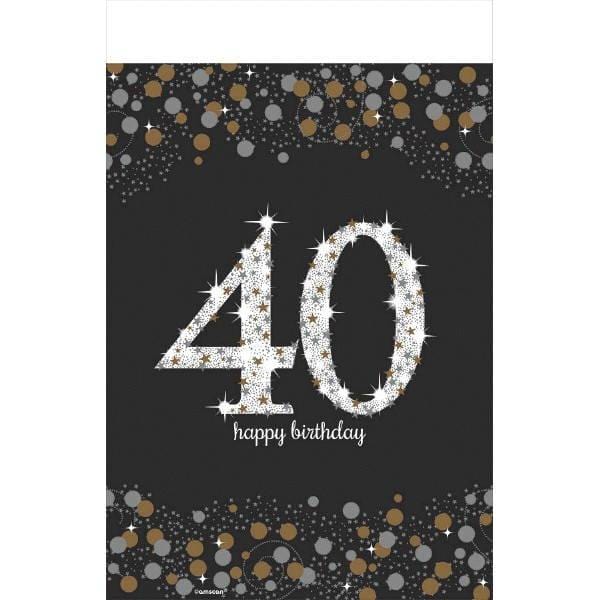 Buy Age Specific Birthday 40th Sparkling Celeb - Plastic Table Cover 54 X 102 In. sold at Party Expert