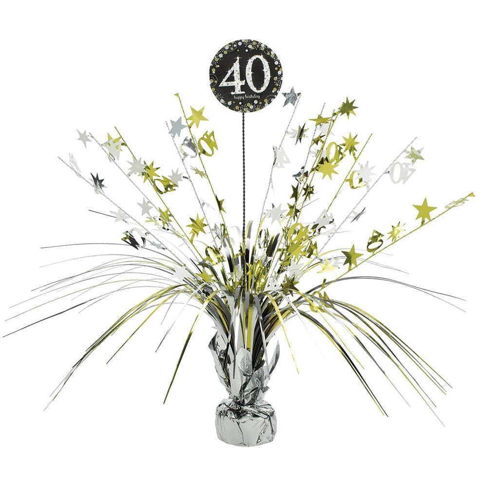 Buy Age Specific Birthday 40th Sparkling Celeb - Spray Centerpiece 18 In. sold at Party Expert