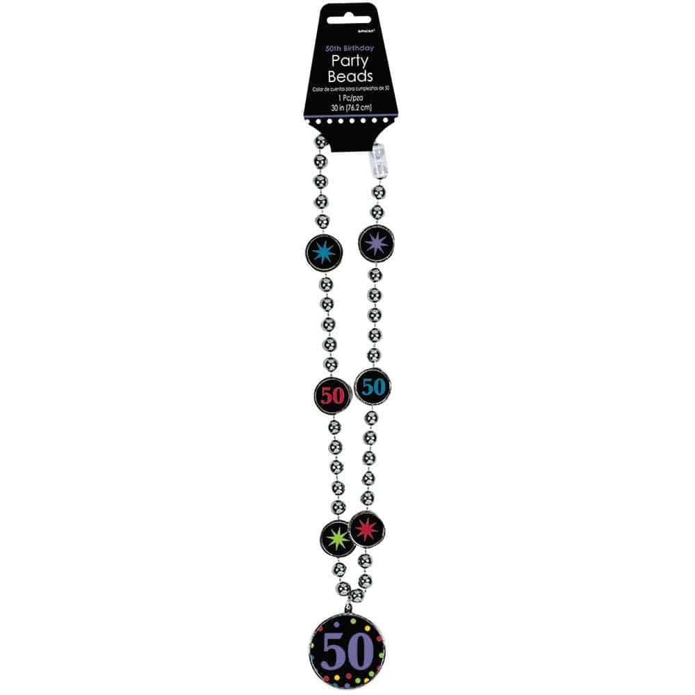Buy Age Specific Birthday 50th - Bead Necklace 17 in. sold at Party Expert