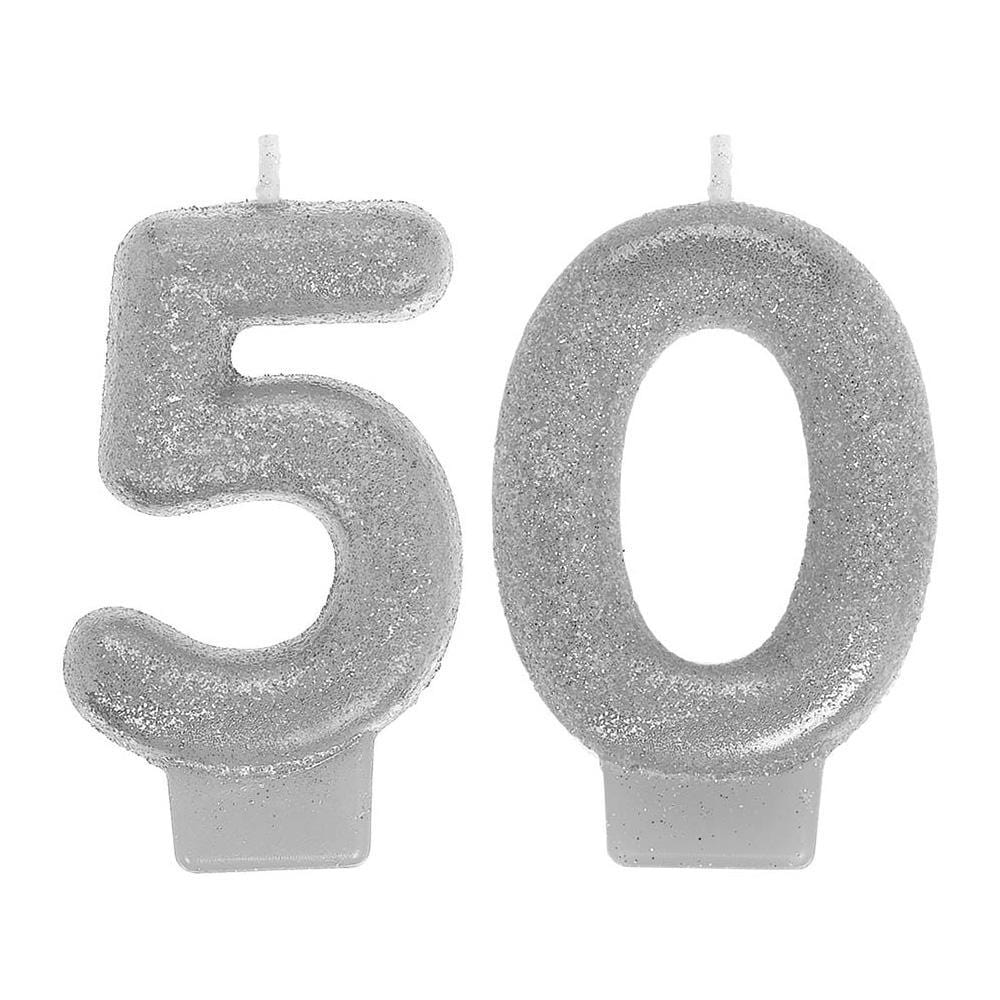 Buy Age Specific Birthday 50th Sparkling Celeb - Numeral Candles sold at Party Expert