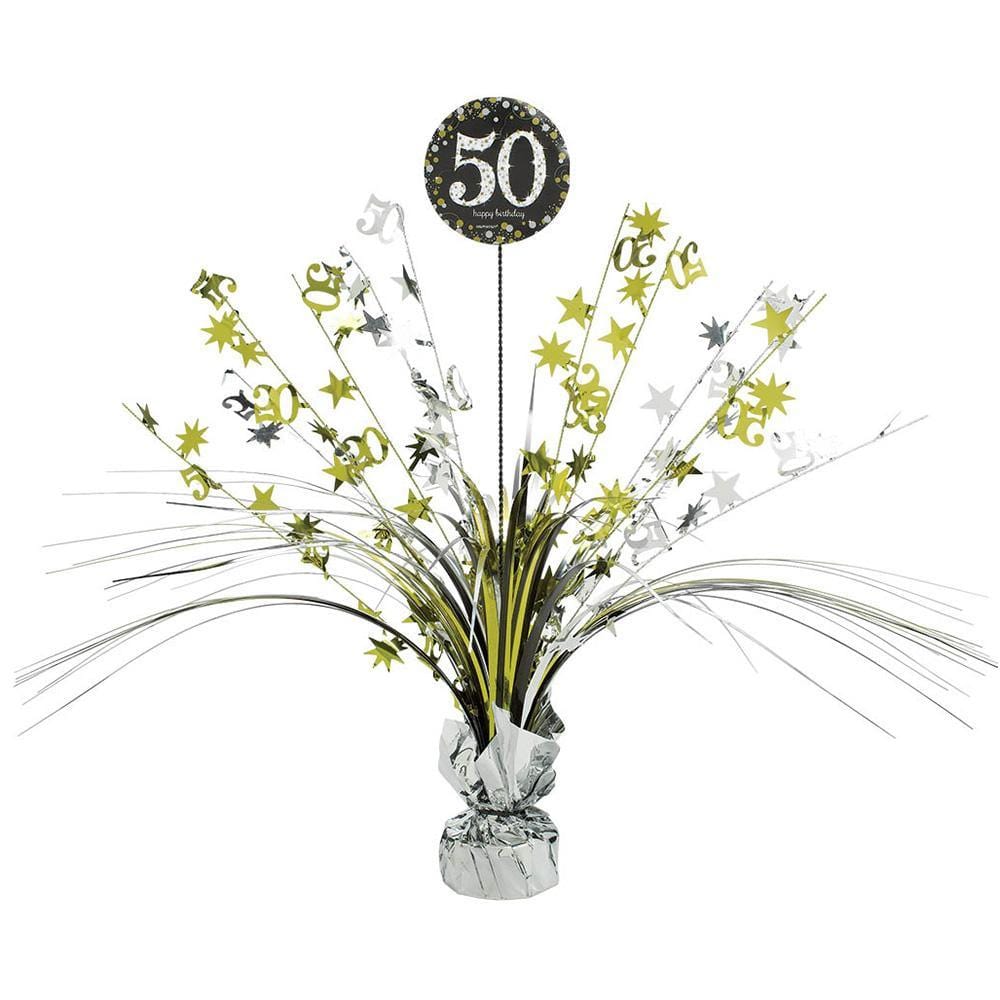 Buy Age Specific Birthday 50th Sparkling Celeb - Spray Centerpiece 18 In. sold at Party Expert