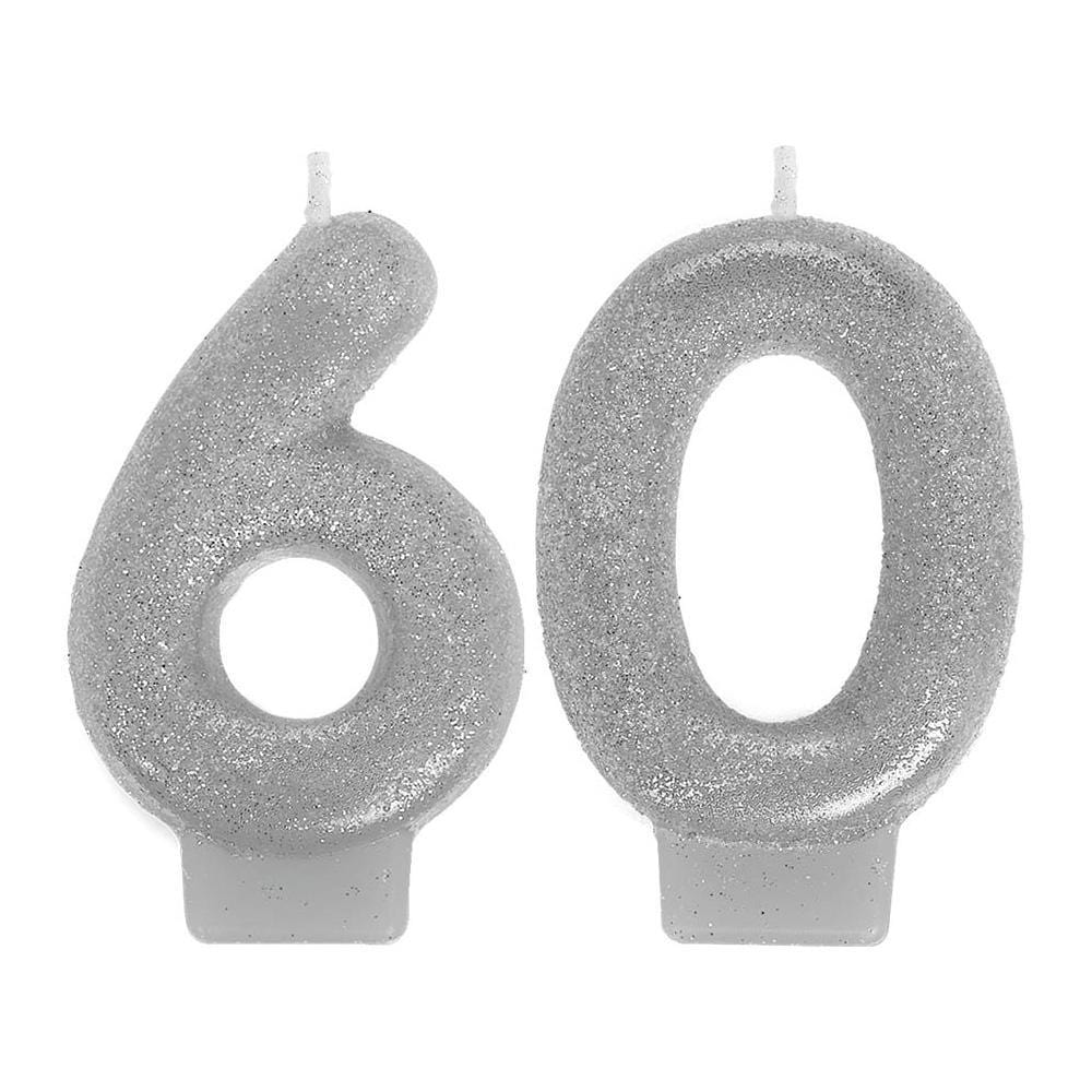 Buy Age Specific Birthday 60th Sparkling Celeb - Numeral Candles sold at Party Expert