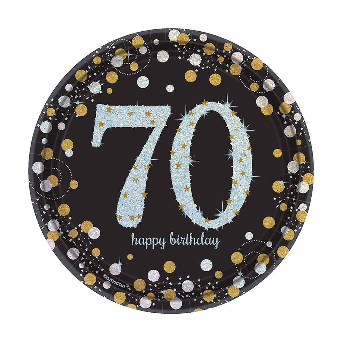 Buy Age Specific Birthday 70th Sparkling Celeb - Plates 7 In. 8/pkg sold at Party Expert