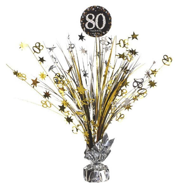 Buy Age Specific Birthday 80th Sparkling Celeb - Spray Centerpiece sold at Party Expert