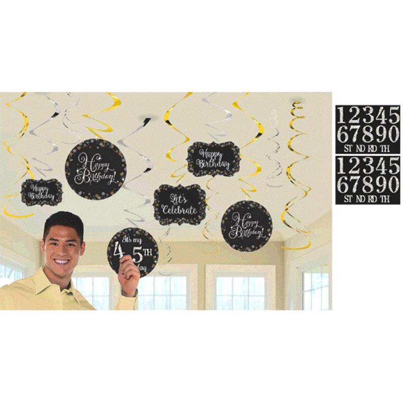 Buy Age Specific Birthday Custom Sparkling Celeb - Swirls 12/pkg sold at Party Expert