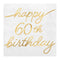 AMSCAN CA Age Specific Birthday Golden Age Birthday, Happy 60th Birthday Beverage Napkins, 16 Count