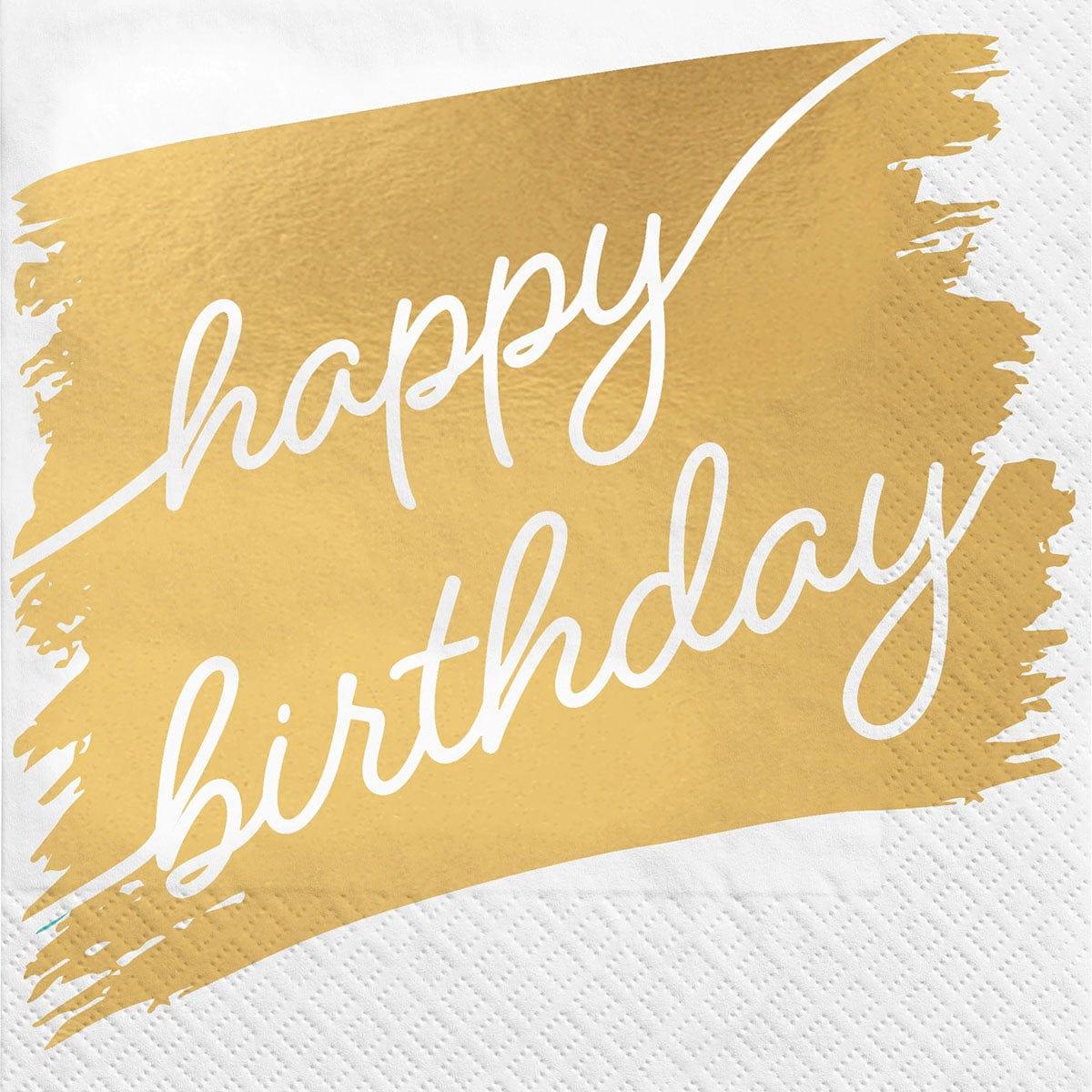 AMSCAN CA Age Specific Birthday Golden Age Birthday, Happy Birthday Lunch Napkins, 16 Count