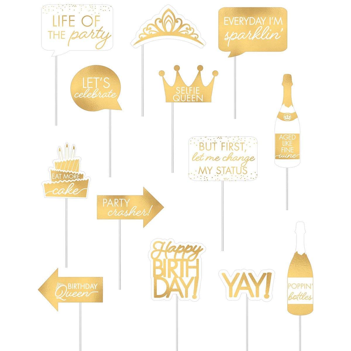 AMSCAN CA Age Specific Birthday Golden Age Birthday Photo Booth Kit