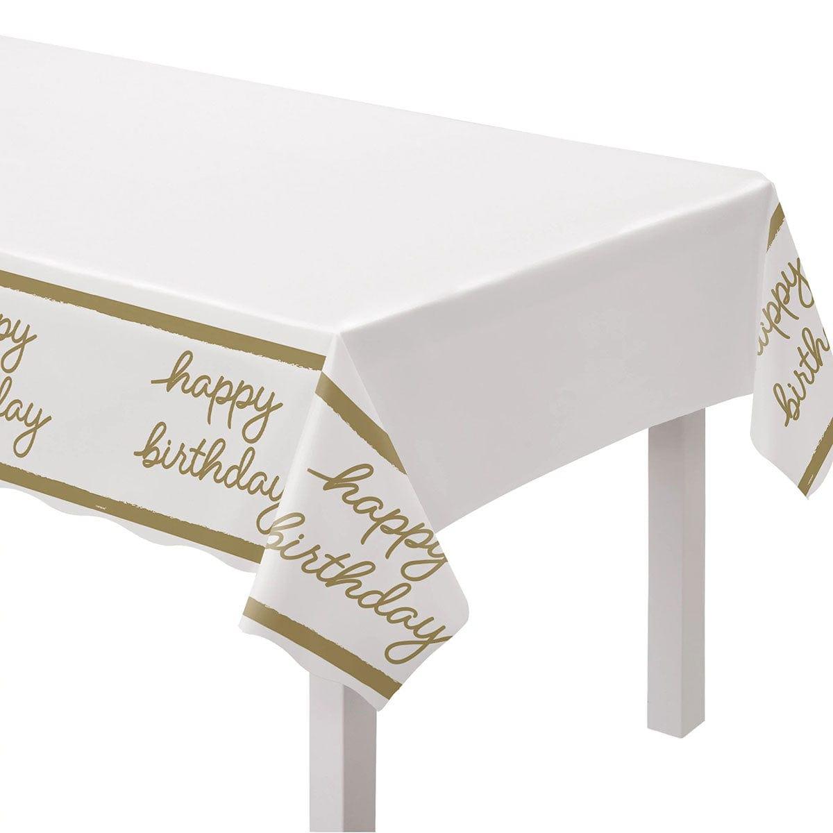 AMSCAN CA Age Specific Birthday Golden Age Birthday Table Cover, Plastic, 54" x 102"