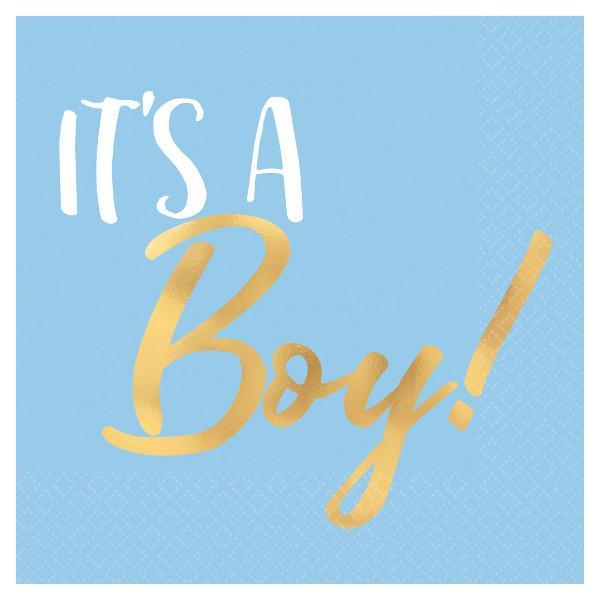 Buy Baby Shower Baby shower boy beverage napkins, 16 per package sold at Party Expert