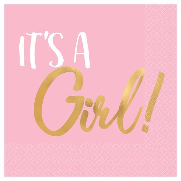 Buy Baby Shower Baby shower girl beverage napkins, 16 per package sold at Party Expert