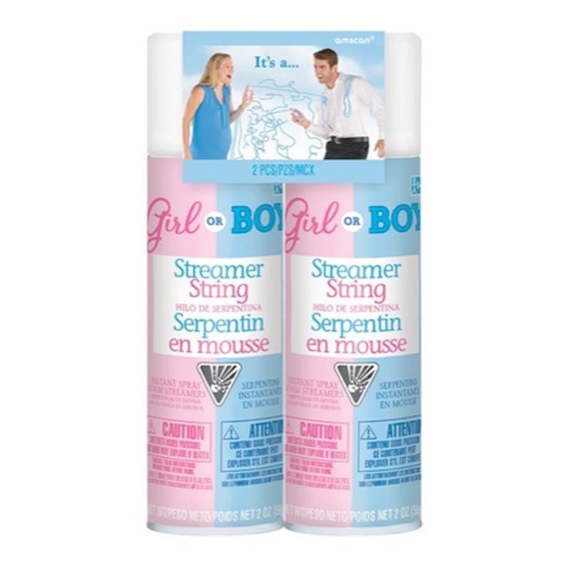 Buy Baby Shower Blue gender reveal string streamers, 2 per package sold at Party Expert