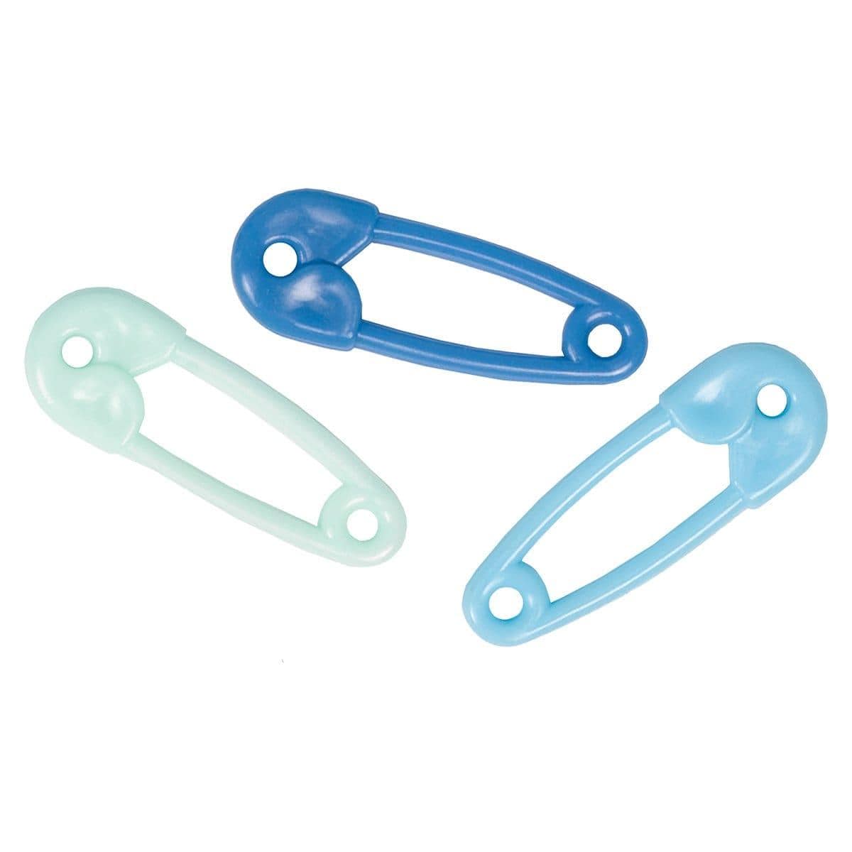 Buy Baby Shower Blue Plastic Safety Pin, 24 Count sold at Party Expert