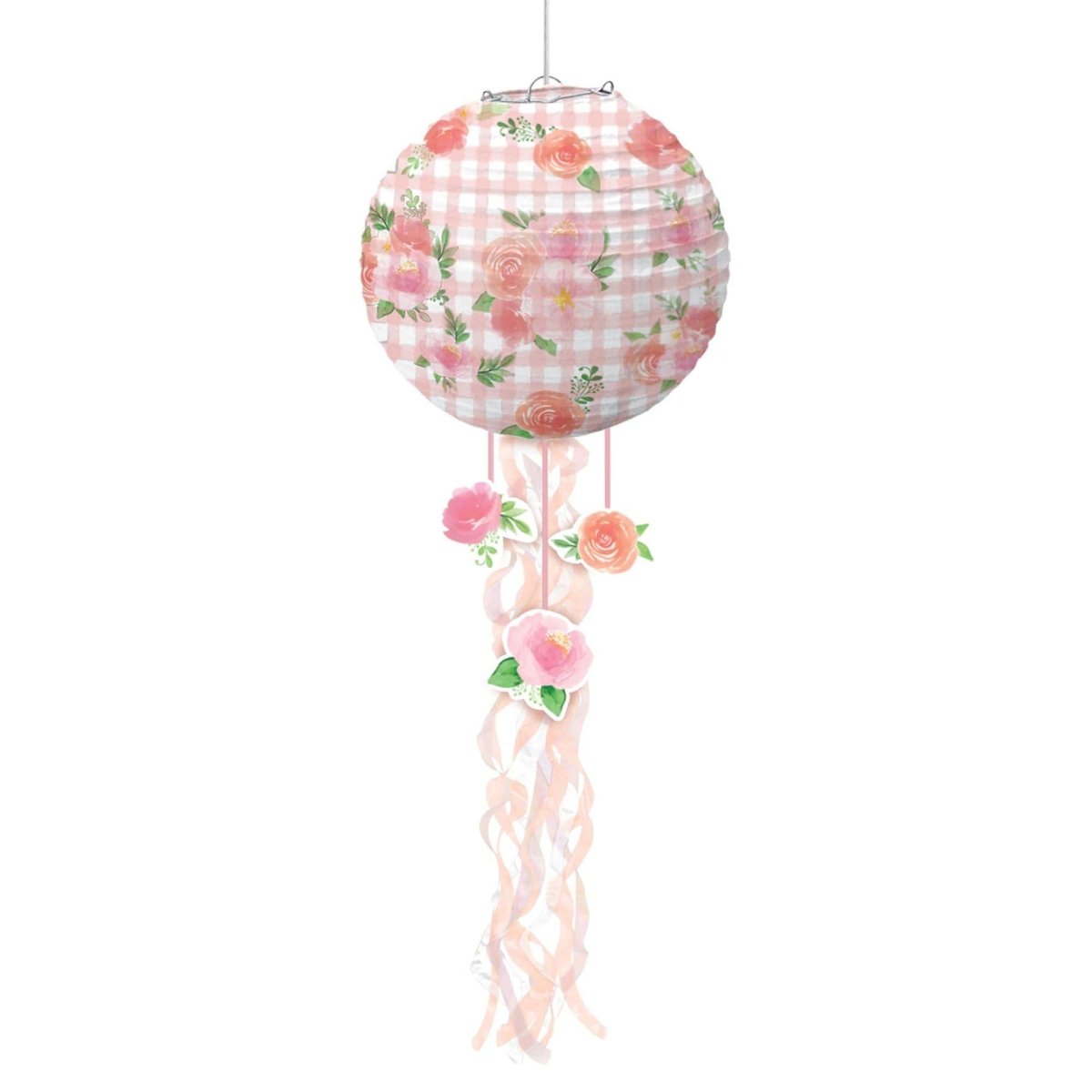 AMSCAN CA Baby Shower Floral Baby Lanterns, 9 1/2 Inches, 3 Count