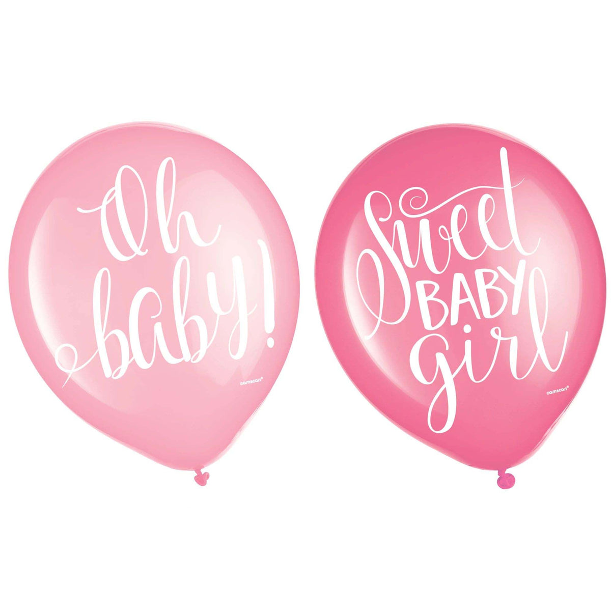 AMSCAN CA Baby Shower Floral Baby Printed Latex Balloons, Pink, 12 Inches, 6 Count 013051849399