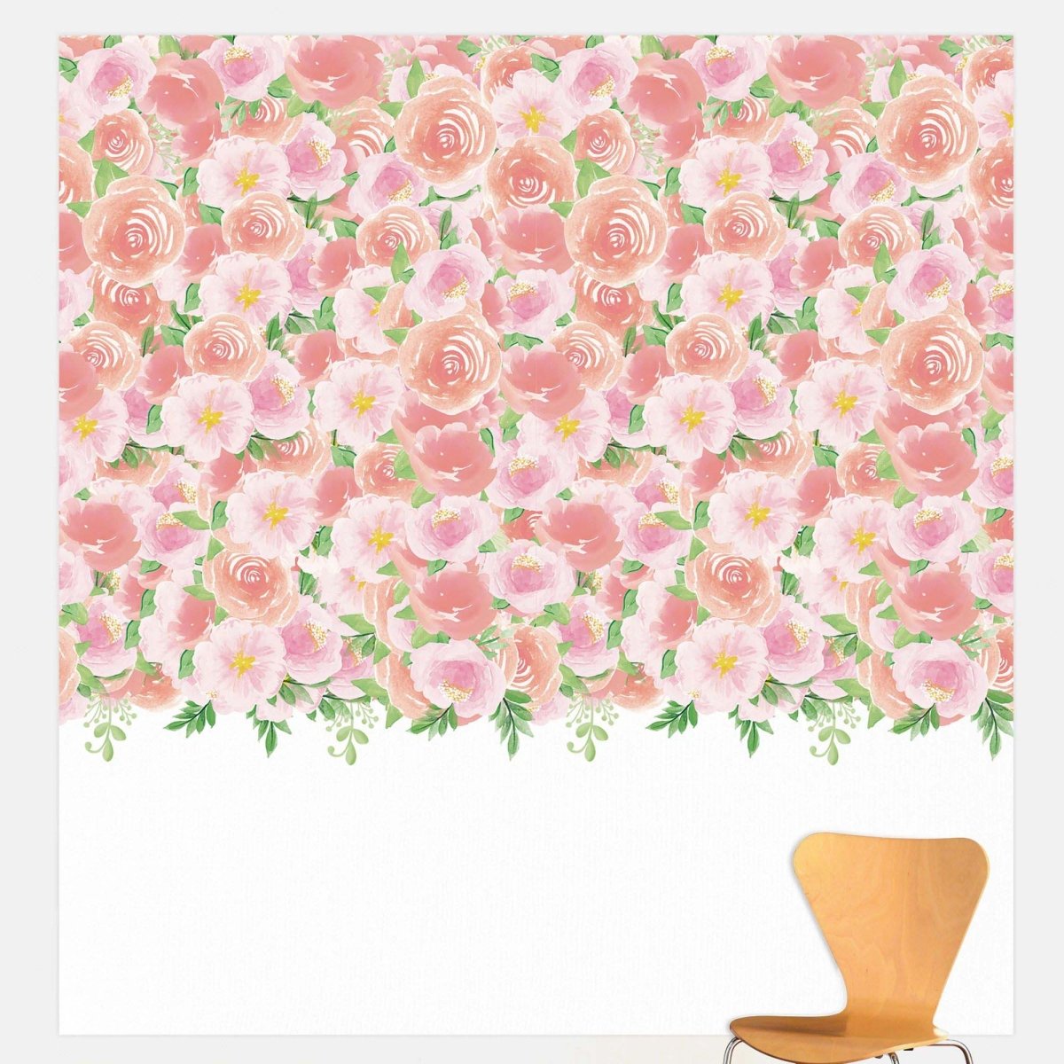 AMSCAN CA Baby Shower Floral Baby Scene Setter, 65 x 62 Inches, 1 Count