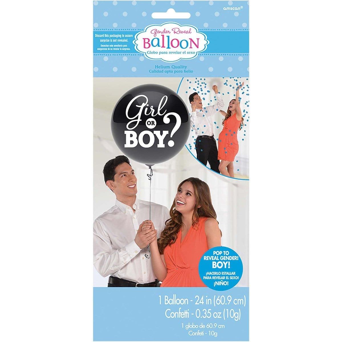 Buy Baby Shower Gender reveal latex balloon pop for boy, 24 inches sold at Party Expert