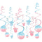 Buy Baby Shower Gender Reveal Party: Swirl Decoration Kit, 12 Count sold at Party Expert