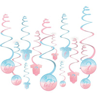 Buy Baby Shower Gender Reveal Party: Swirl Decoration Kit, 12 Count sold at Party Expert