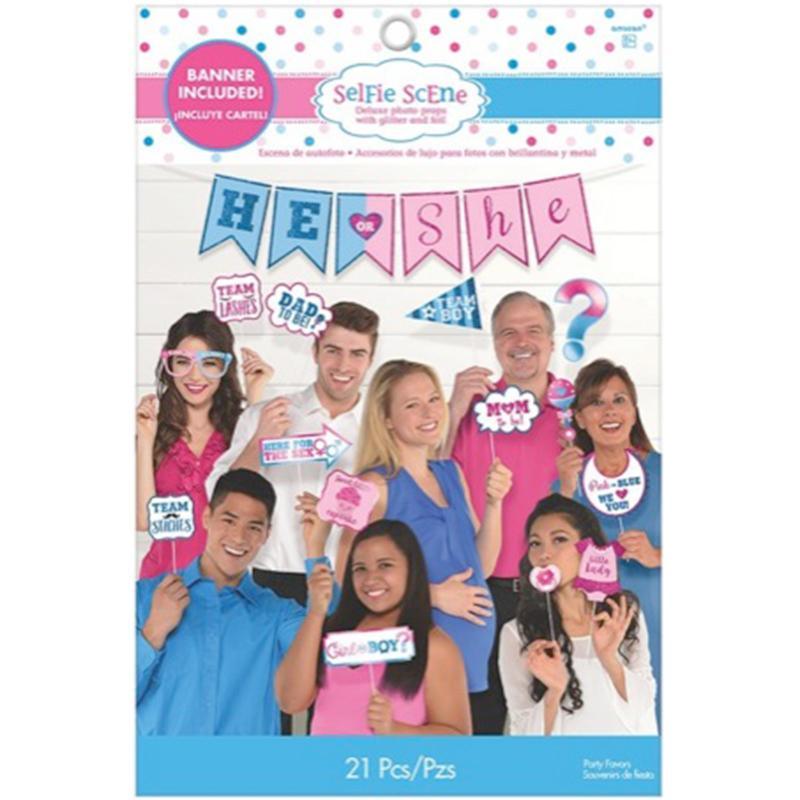 Buy Baby Shower Gender reveal photo booth props sold at Party Expert